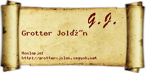 Grotter Jolán névjegykártya