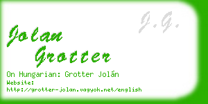 jolan grotter business card
